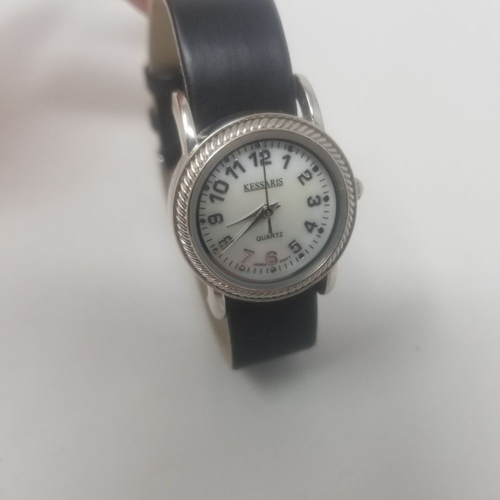 Kessaris Black Band Silver Rope Bezel Interchangable Bands JCR510 Women's Watch
